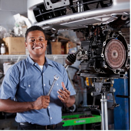 Mechanic beginning work illustrates the work Confero does in the auto sales and service industries providing customer experience research services.