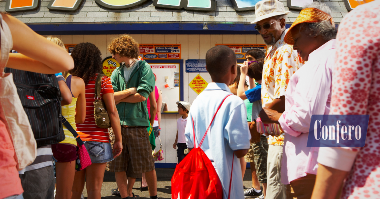 Amusement park staff evaluated with mystery shopping to improve guest service and upselling behaviors