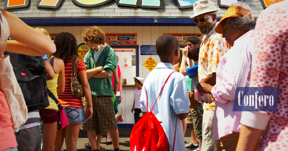 Amusement park staff evaluated with mystery shopping to improve guest service and upselling behaviors